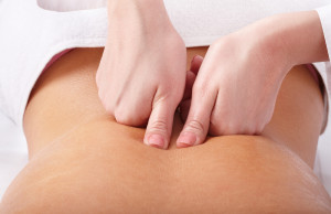 Massage of female back. Spa resort.